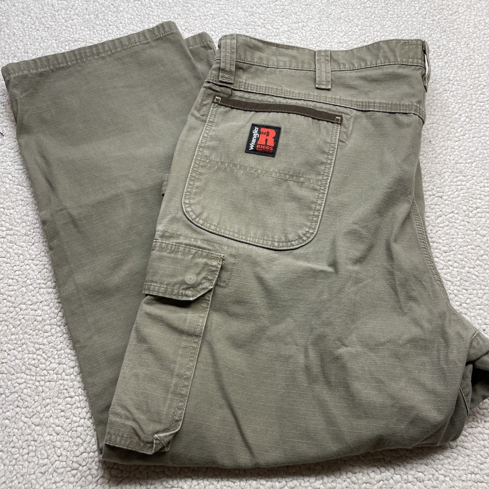 Wrangler Cargo Pants Mens 44x30 Green RIGGS Workwear Ripstop Ranger Utility Pant